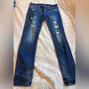 EXPRESS DISTRESSED stretch JEANS MID RISE-SIZE 10 L